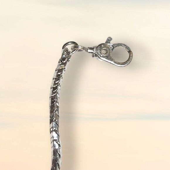 Vintage Monet Silver Herringbone Chain Bracelet 7" Classic Flat Link Smooth - Picture 3 of 7